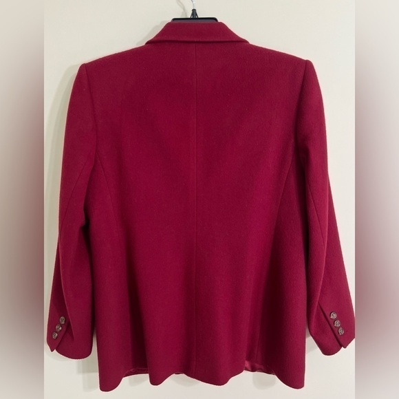 L.L. BEAN Women’s VINTAGE Wool Cashmere Red Jacket Blazer Made in USA Size 10 - Picture 7 of 11